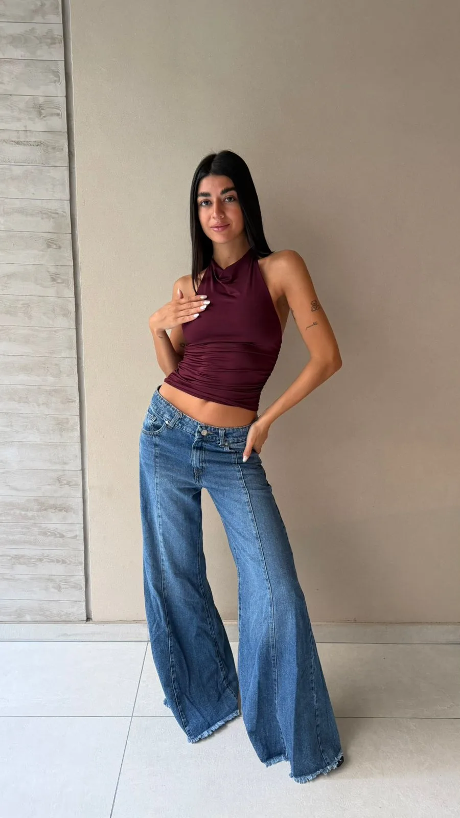 26/T62 - TOP S/M HALTER - MICROFIBRA