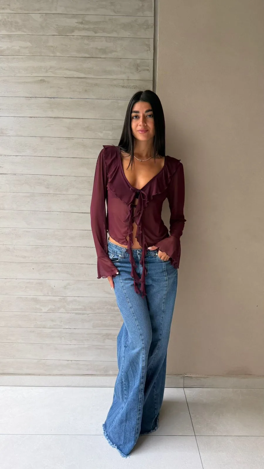 26/BL13 – BLUSA M/L TIRA VOLADO LARGO – MICROUTL