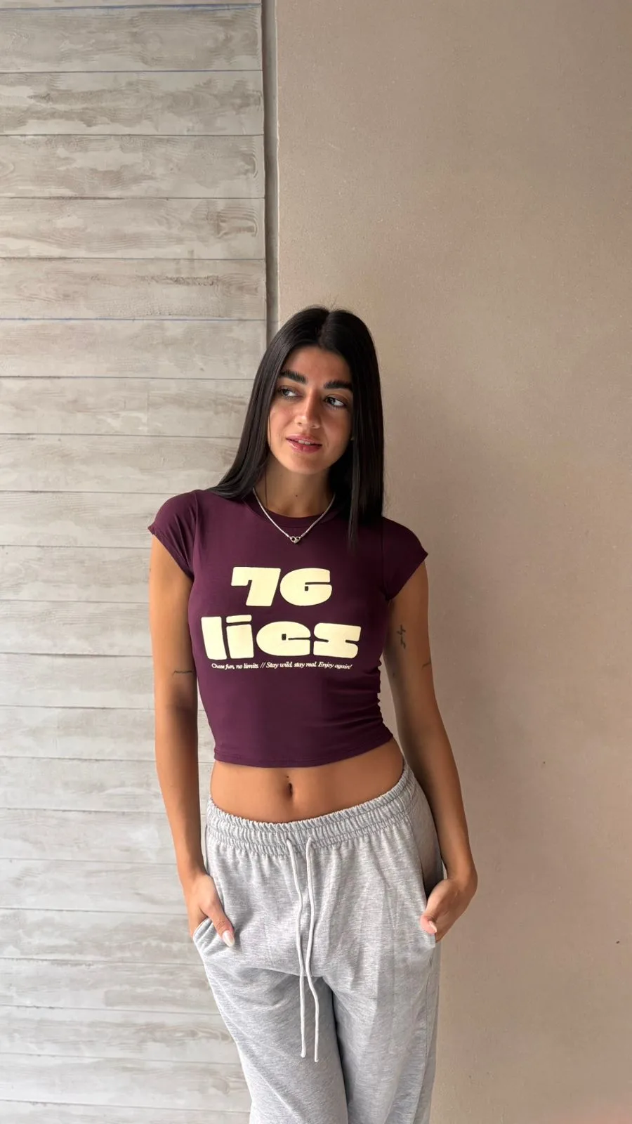 26/T64 - TOP M/C "76 LIES" - ALGODON LYCRA