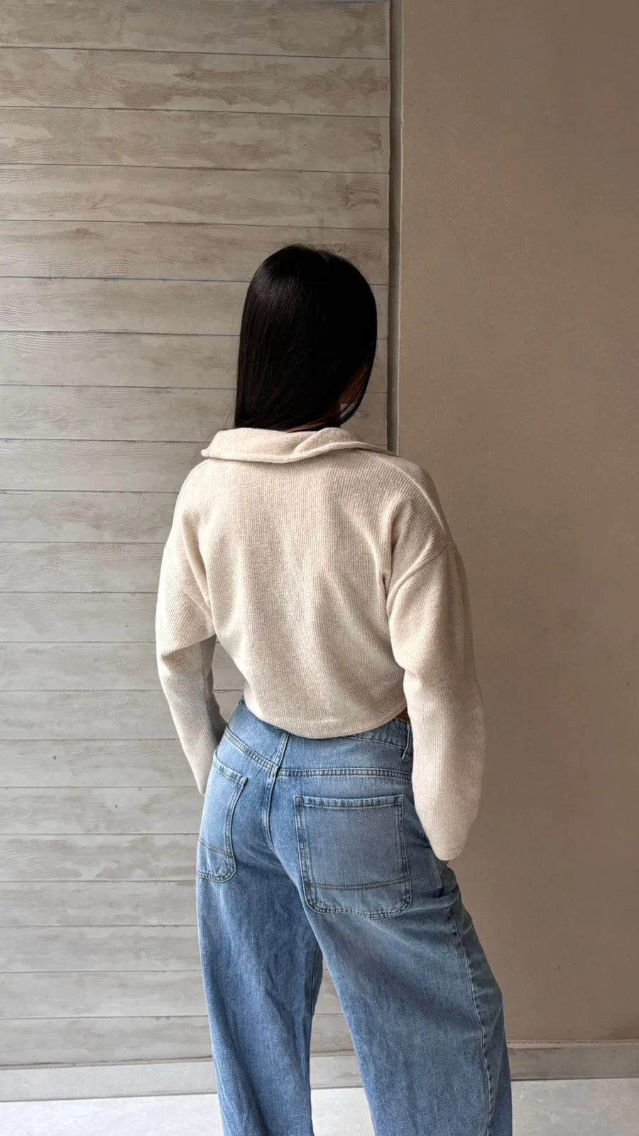 26/T65 - TOP CHOMBA DOBLE CIERRE - MORLEY LANILLA - Imagen 3