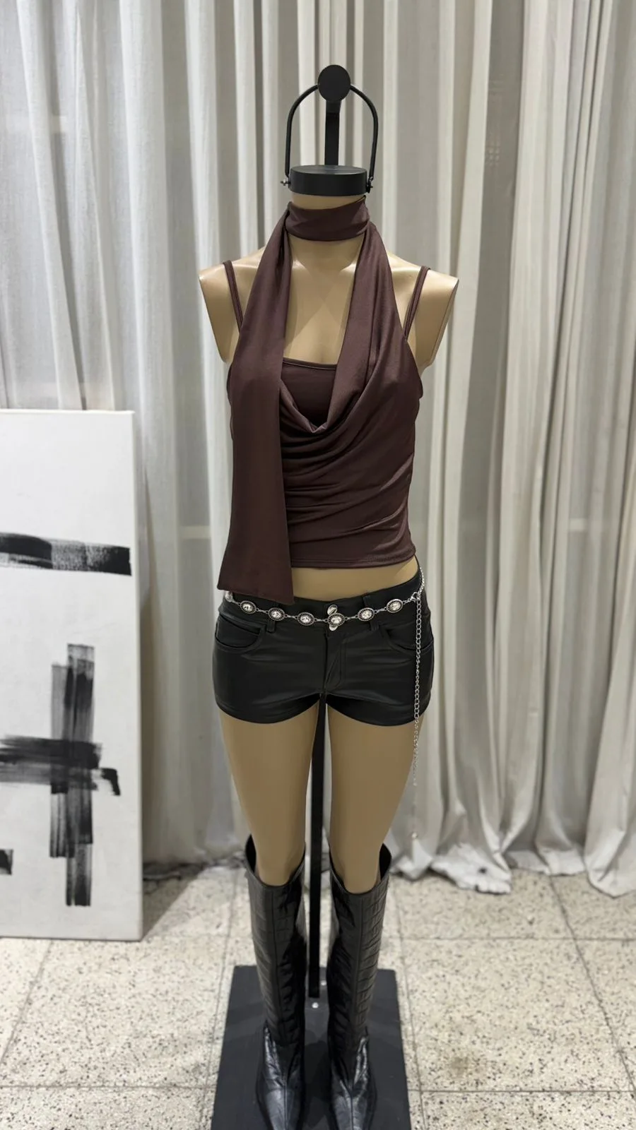 26/T75 - TOP BRETEL BUCHE CORBATA - MICROFIBRA