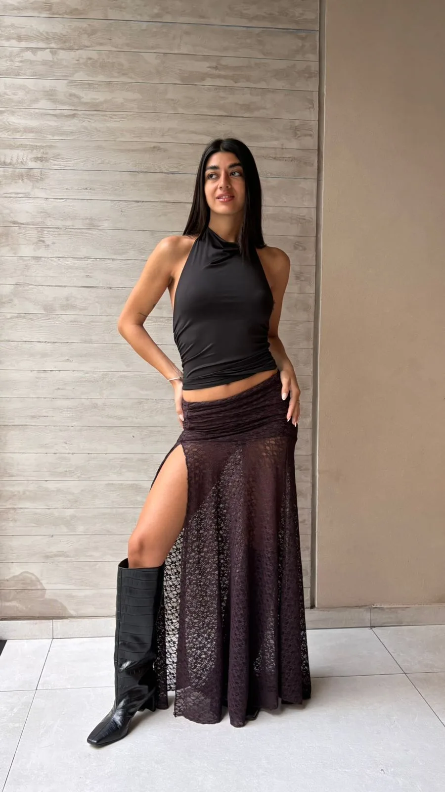 26/M06 - MAXIPOLLERA FRUNCE TAJO  - ENCAJE