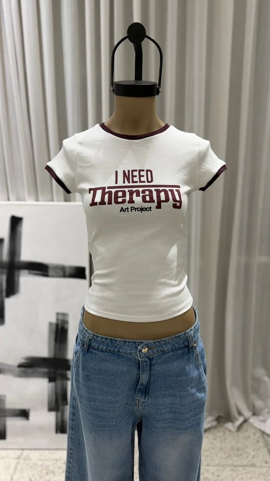 26/T84 - TOP CONTRATONO ”THERAPY” - RIBB ALGODON