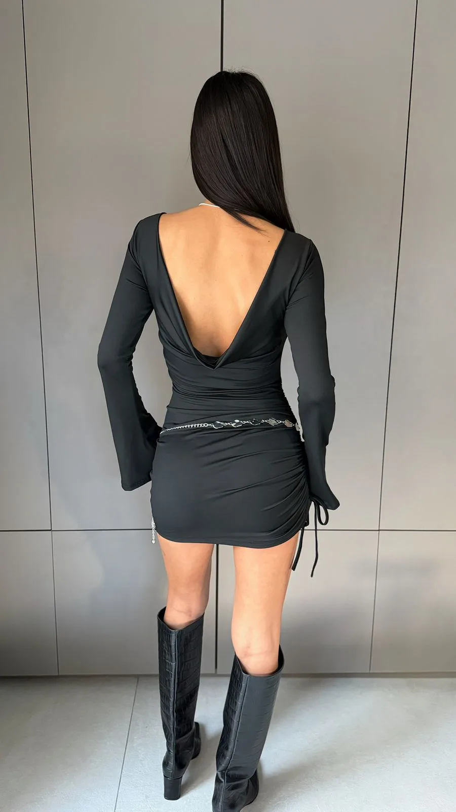 26/V39 - VESTIDO M/L MANGA OXFORD BUCHE - MICROFIBRA
