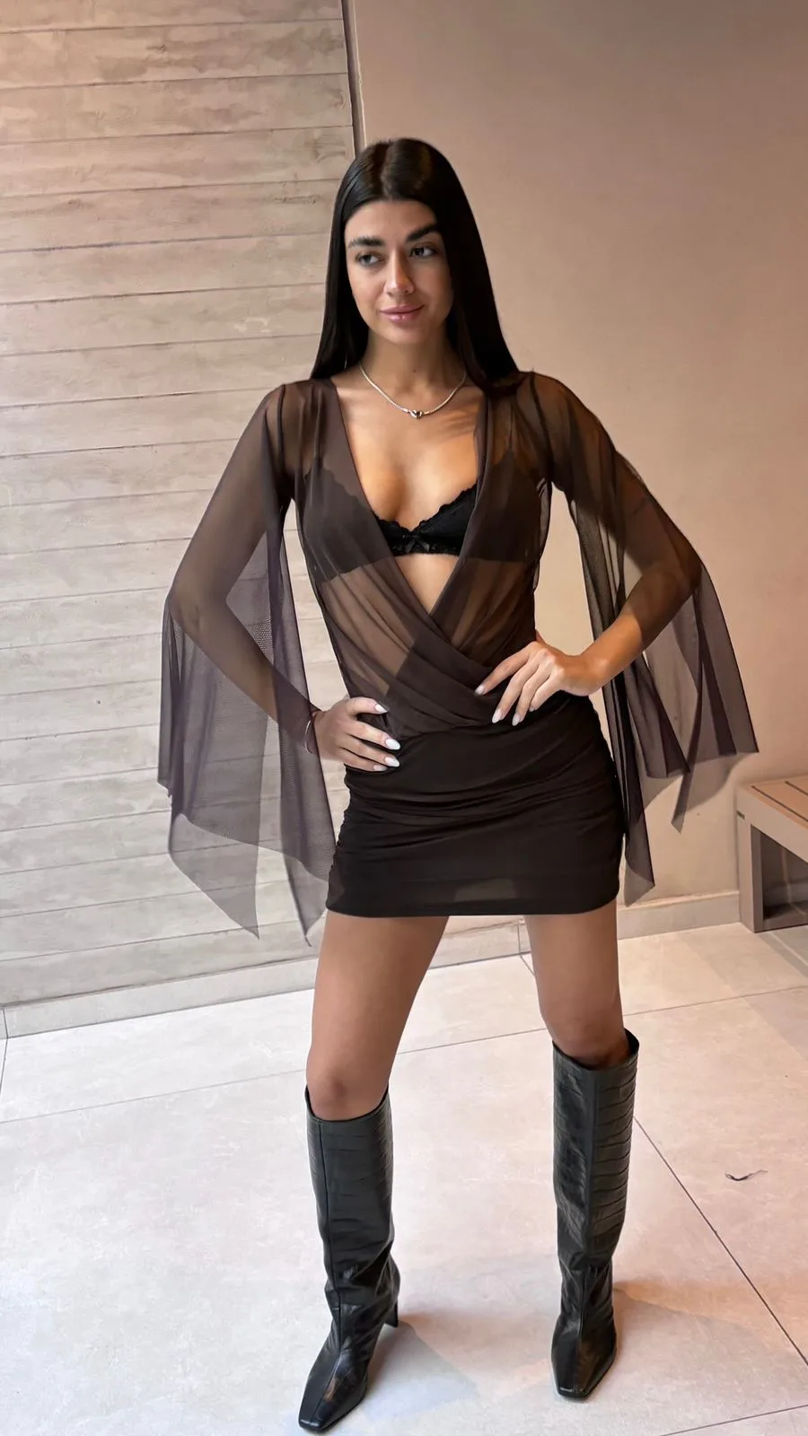 26/V52 - VESTIDO CRUZADO MANGA MURCIELAGO - MICROTUL