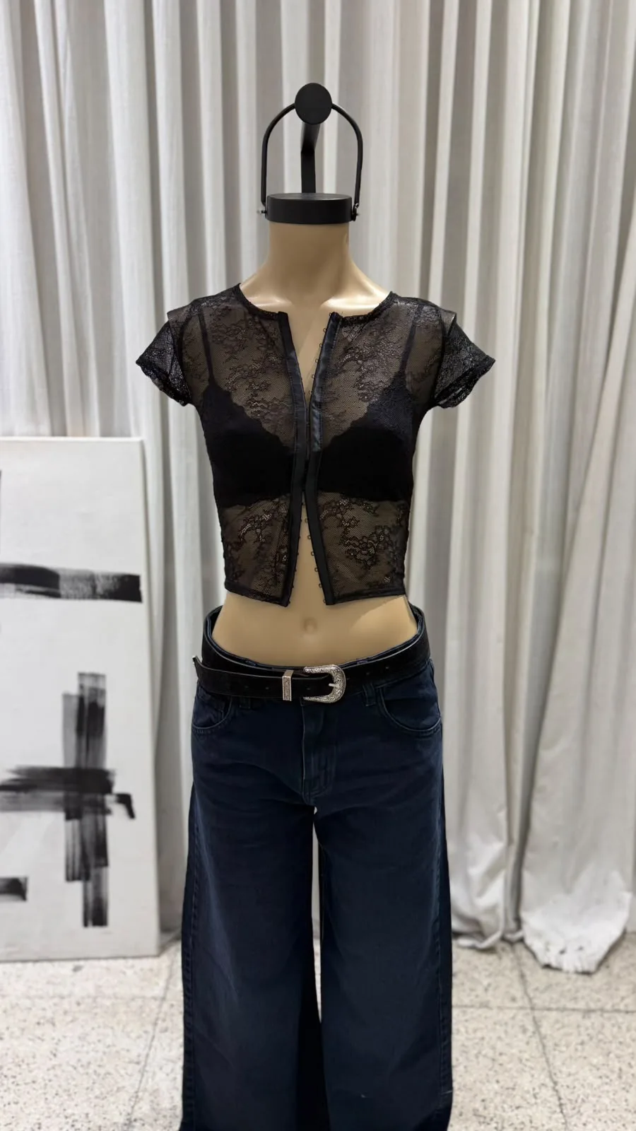 26/T203 - TOP CROP CORSET - ENCAJE