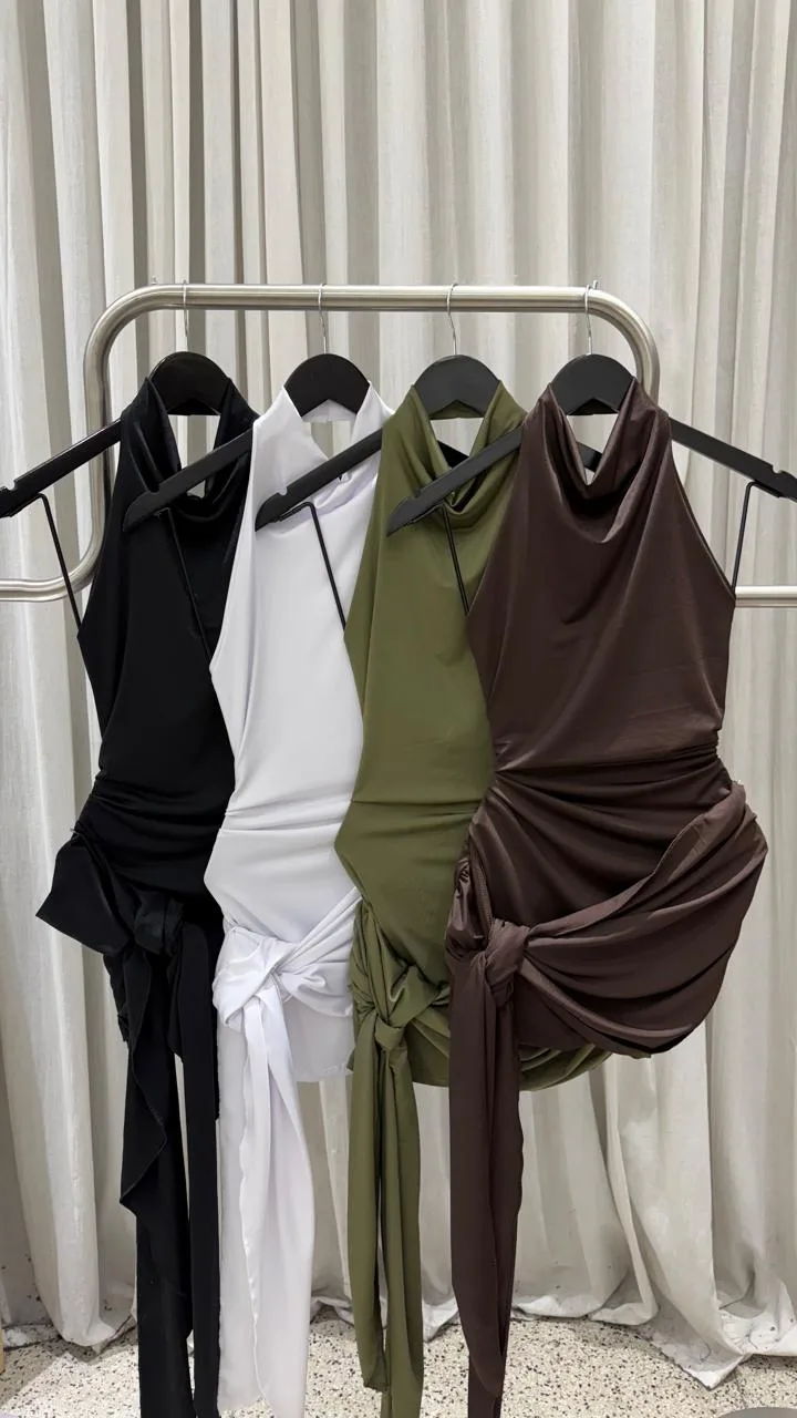 26/V102 - VESTIDO HALTER BUCHE PAREO - MICROFIBRA - Imagen 4