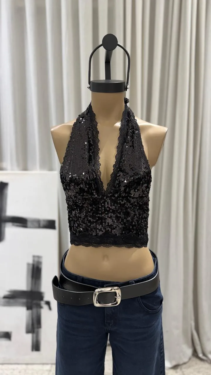 26/T335 - TOP MARILYN PUNTILLA BUSTO Y CINTURA - LENTEJUELAS ARIANE - Imagen 8