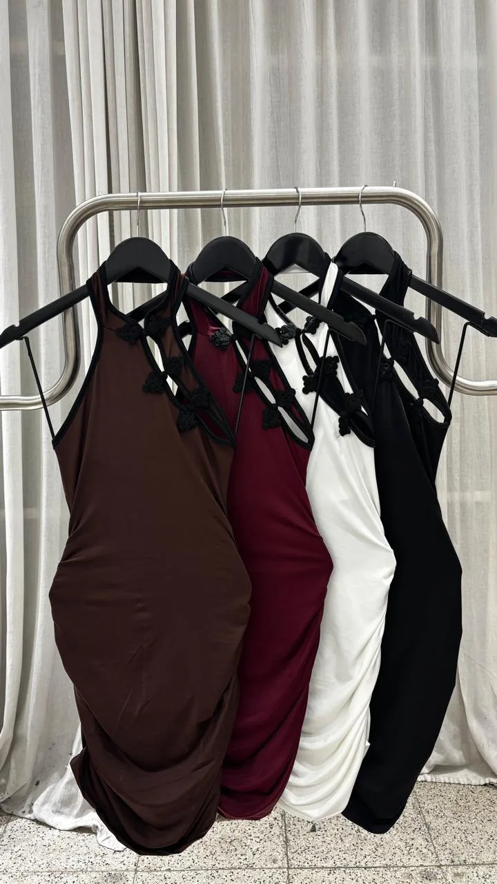 26/V113 - VESTIDO HALTER ALAMAR TIRA ESPALDA - MICROFIBRA - Imagen 4
